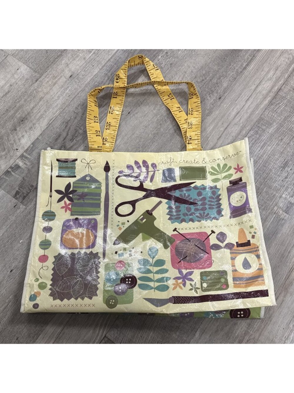 Joann Fabrics Reusable Shopping Bag Multicolor Multiple Crafts Ruler Cute